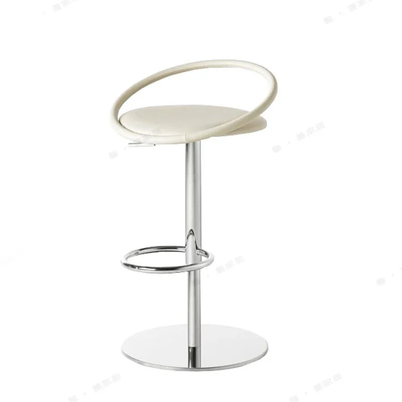 

Черные регулируемые барные стулья, современный металлический барный стул из нержавеющей стали в скандинавском стиле из искусственной кожи, роскошная вращающаяся современная мебель Silla De Barra