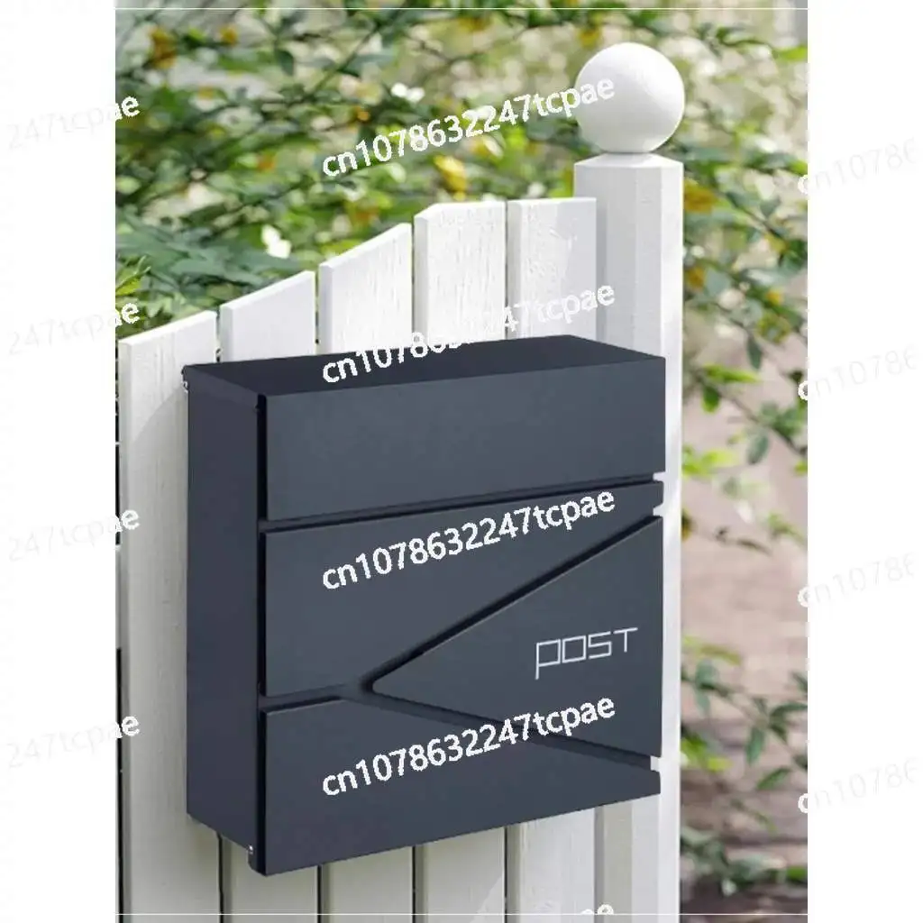 

Mailbox, Mailbox, Suggestion Box Light Luxury Stainless Steel Mailbox Wall-mounted with Newspaper Rack,