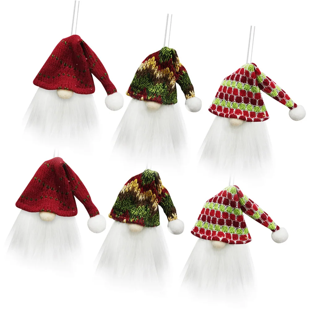 

6Pcs Hanging Christmas Gnome Wine Bottle Covers Xmas Party Decoration Ornament Hanging Gnome Wine Bottle Cover