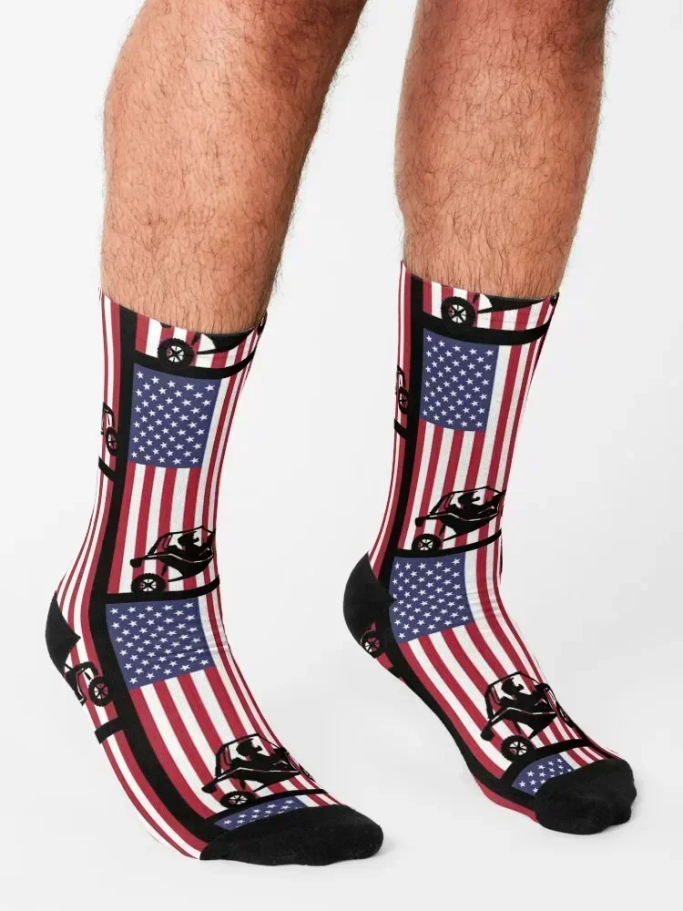 SXS USA American Flag ถุงเท้า sheer hiphop เดินป่าถุงเท้าดอกไม้สําหรับผู้ชายผู้หญิง