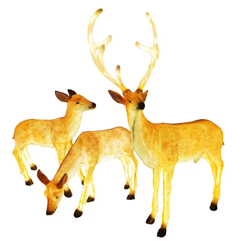 Outdoor luminous deer landscape light simulation sika deer animal modeling light park lawn scenic spot