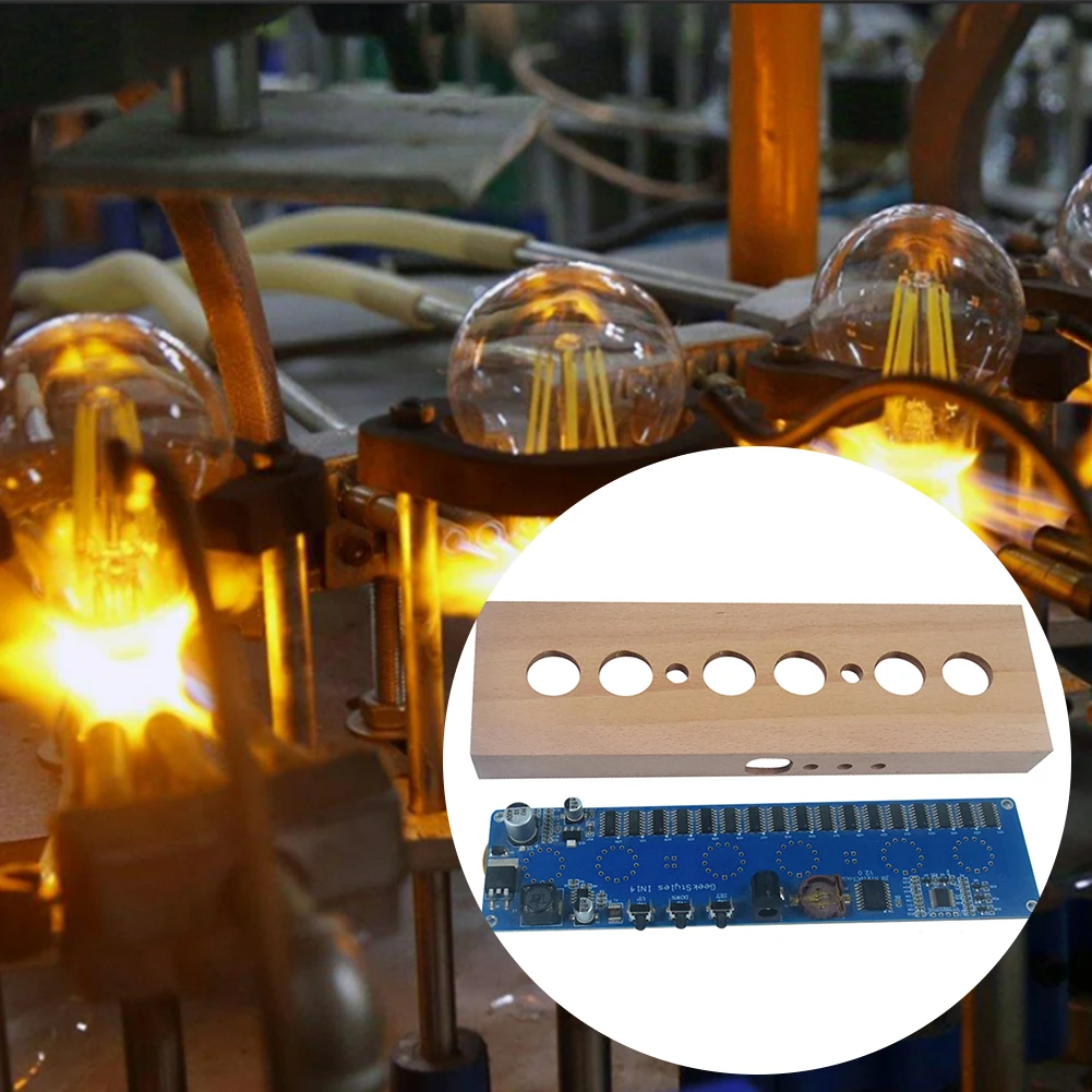 IN14 Glow Tube Clock DIY Tube Clock Assembly DC12V 1A IN14 Nixie Tube Digital LED Clock Assembly Kit Multi Color for Experiments