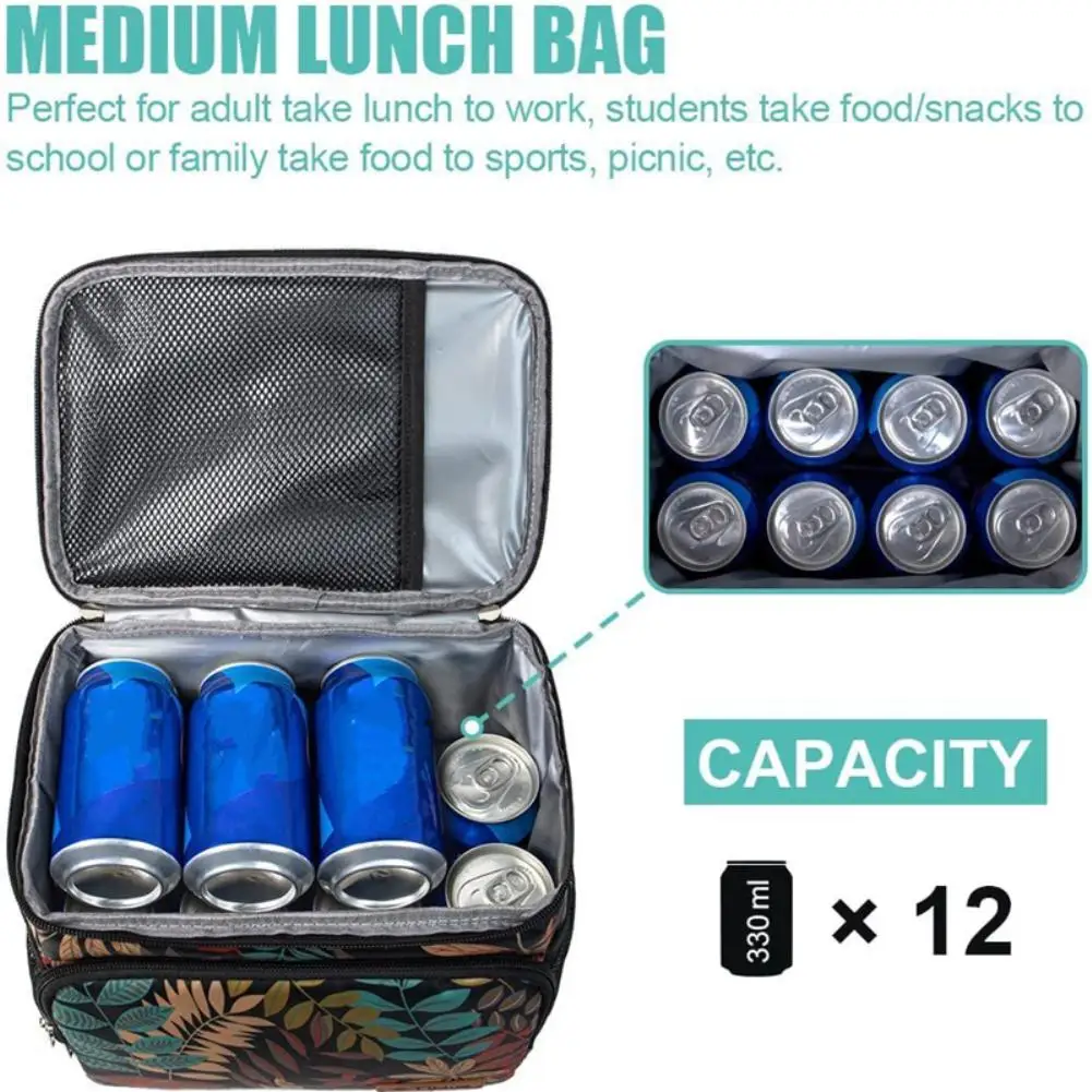 Insulated Cooler Bag 10L Collapsible Waterproof Picnic Bag Foldable Cool Bag With Carrying Straps For Camping Picnic