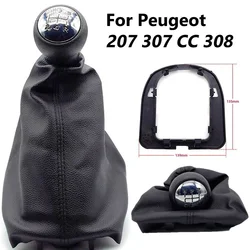 5 Speed Car Gear Knob for Peugeot 207 307 CC 308 Shift Knob Shifter Gaiter Boot Cover for Peugeot 207 Gear Shifter Lever Stick