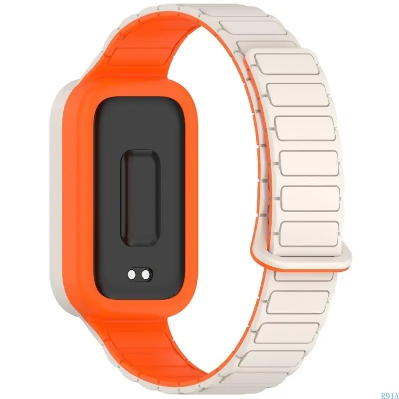 Cinghia ricambio in silicone R91A Cingcio silicone magnetico comodo e resiliente universale per banda orologi 9