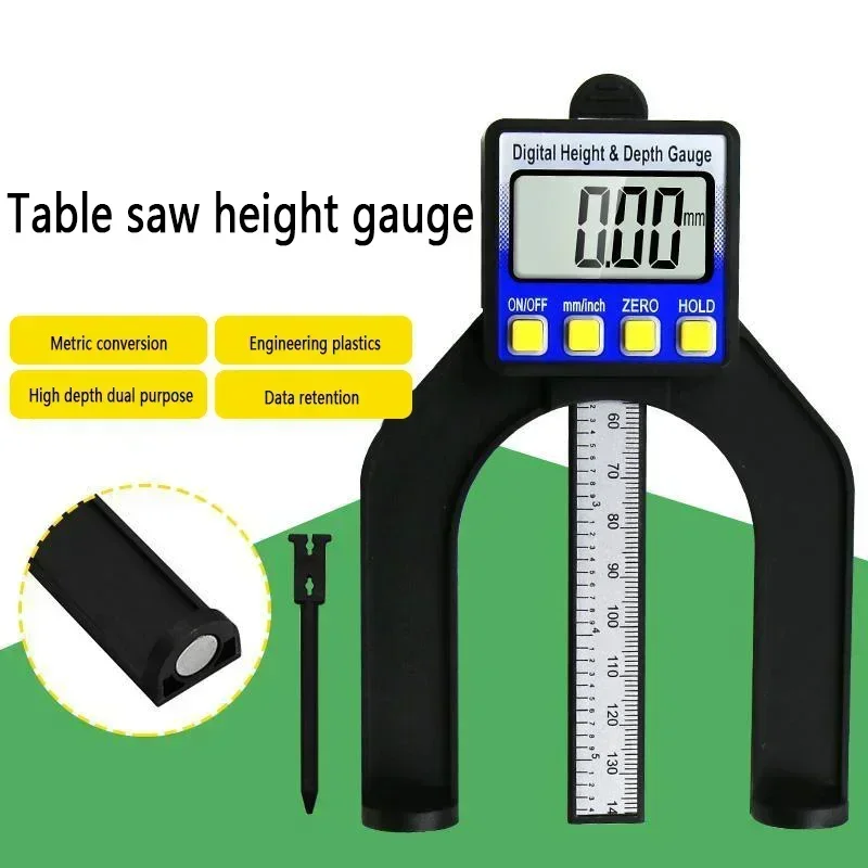 جديد 0-80 مللي متر مقياس العمق شاشة ديجيتال النجارة الجدول المنشار الارتفاع قياس الارتفاع عمق مقياس شاشة ديجيتال الورنية الفرجار
