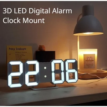 침실용 귀여운 벽시계, 침실 장식, 3D LED 디지털 알람 시간, 날짜 온도, 적합한 테이블 시계, 홈 가든