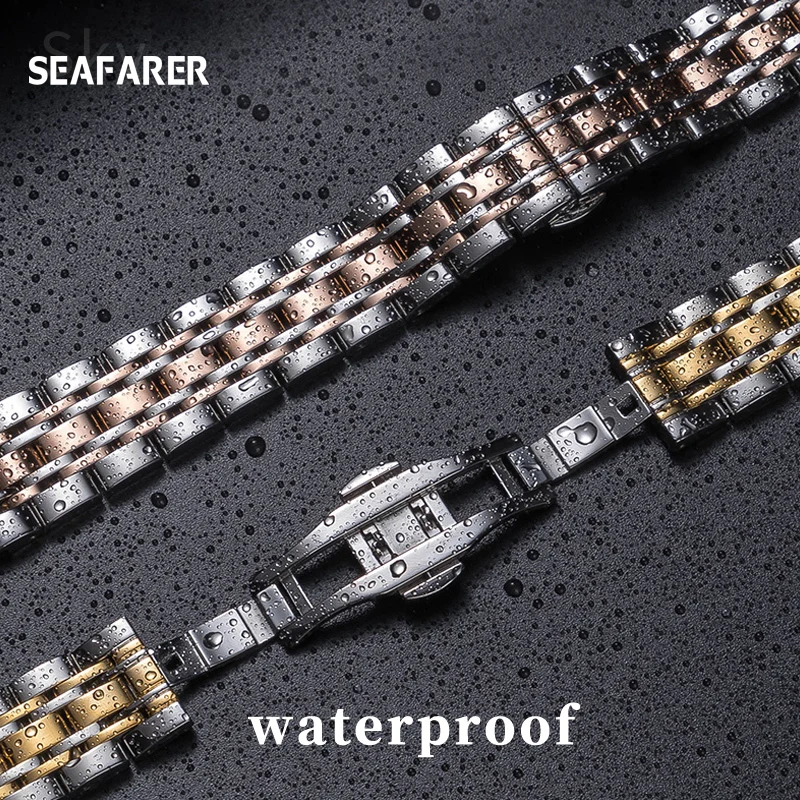 14MM 16MM 18MM 19MM 20MM Stainless Steel Watch Strap For TISSOT Watch band 1853 T41 T17 Silver Golden Rose Gold watch bracelet