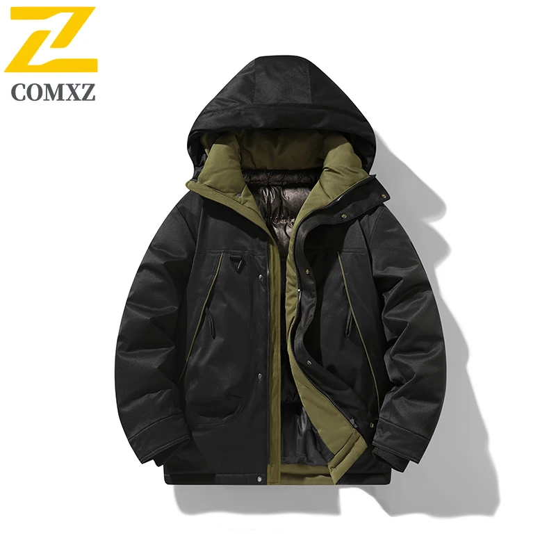 Men Parker Coat 2025 Winter Warm Windproof Waterproof Skiing Workwear Multi-Pocket Outdoor Cold Proof Casual Winter Jacket