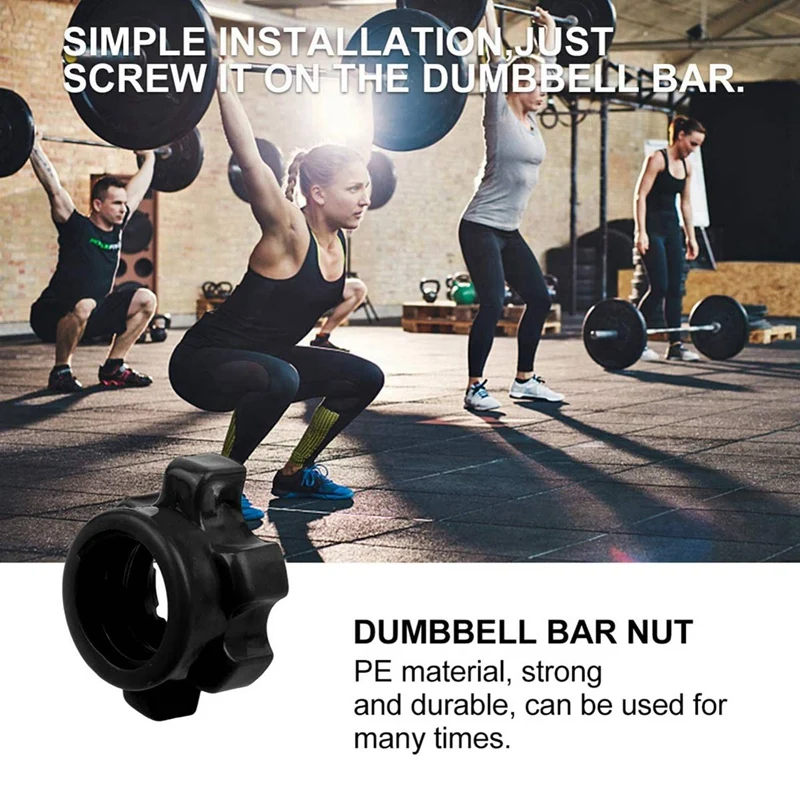 16Pcs Dumbbell Bar Nut Barbells Spin Screw Clamp Dumbell Weight Lifting Fitness Equipments Accessories