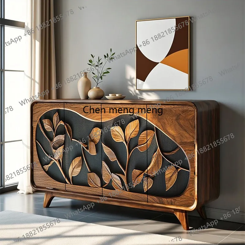 

Medieval shoe cabinet entrance entrance, modern living room decoration, sofa side cabinet