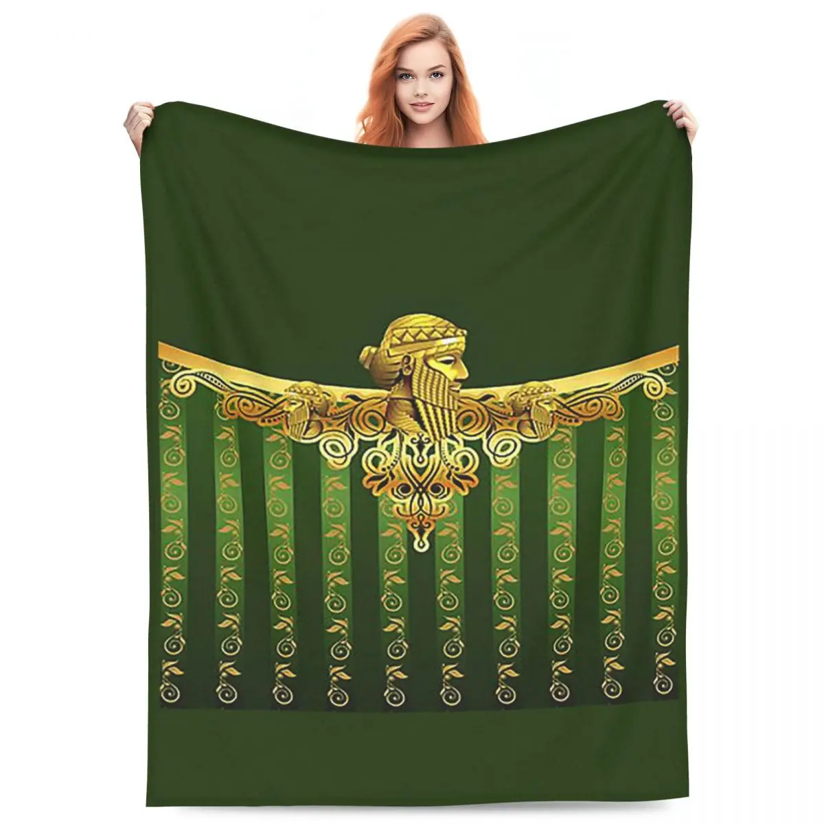 Luxury Assyrian Suryoyo Flag Blanket Fleece Sofa Throw Blanket Lightweight for Home Bedroom Outdoor Throws Bedspread Quilt
