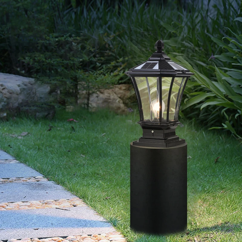 Solar Column Light Outdoor Waterproof Garden Light Home Door Column Villa Outdoor Gate Light