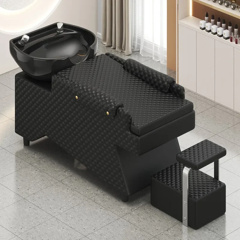 Fashion Luxury Shampoo Bed Massage Modern Nordic Nordic Shampoo Recliner Custom Unique Cadeira De Barbearia Salon Furniture