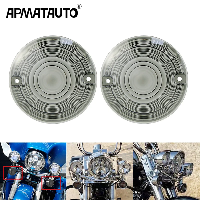 2pcs Turn Signal Light Lenses Lens Cover For Harley Touring Road King Glide Electra Heritage Softail Classic FLSTC accessories