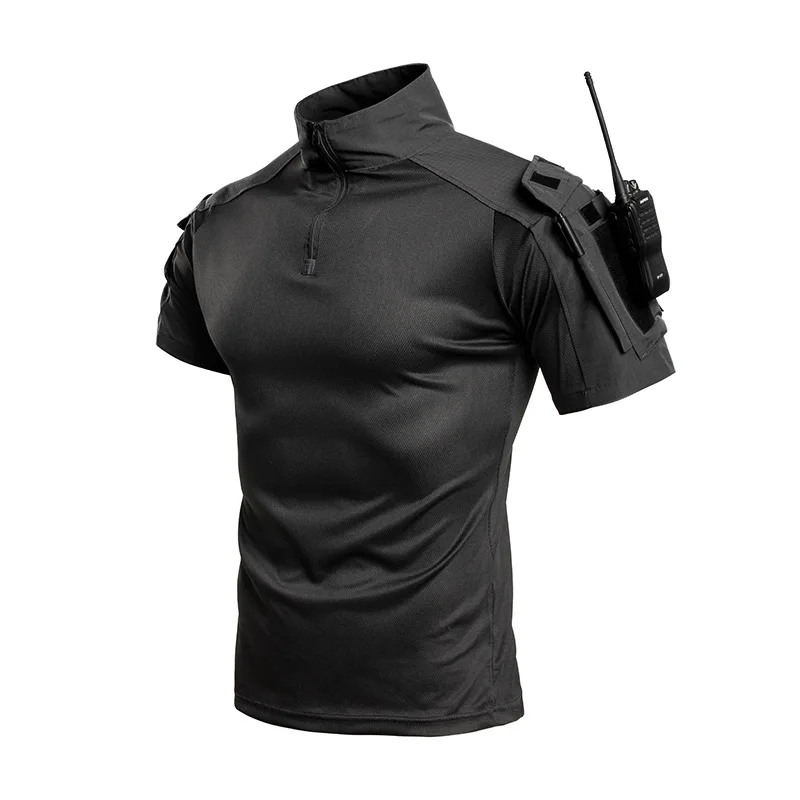 Men's Outdoor Quick Dry Tactical T-Shirts Sets Half-Zip T-shirt Shorts Multi-Pocket for Hiking Camping Fishing Summer Workwear view 5