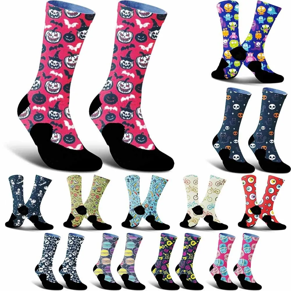 

2025 New Creative Black White Skull Print Unisex Sports Cycling Socks - Lightweight, Breathable, Durable, Moisture-Wicking