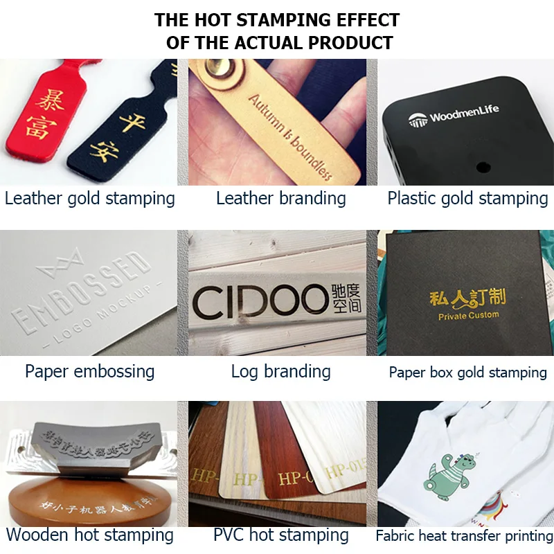 WTONG WT-90GS Кожаная бумага ПВХ АБС-пластик Настольный ручной бронзовый станок Станок для маркировки древесины для различных логотипов