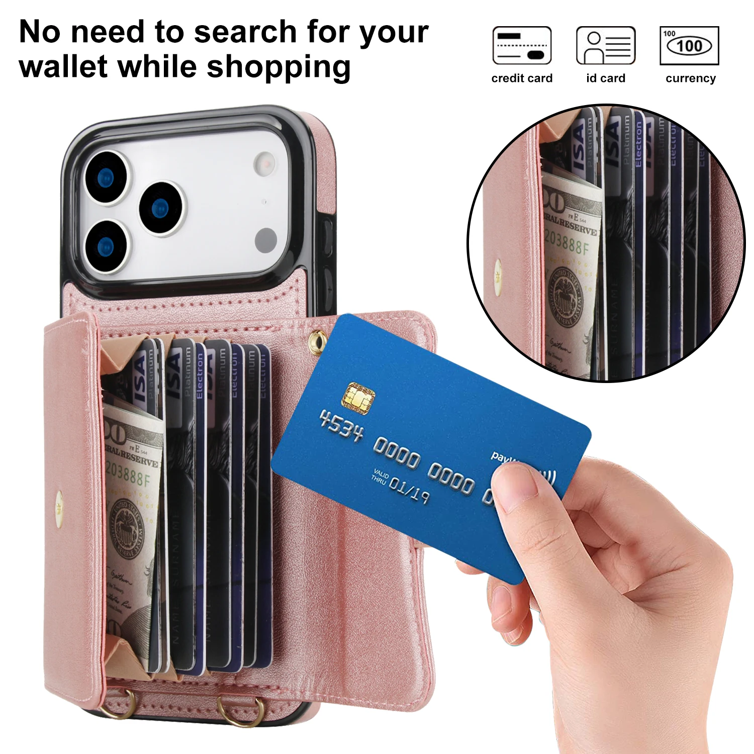 Luxury Crossbody Wallet Leather Cards Holder Case For iPhone 18 17 16 15 14 13 12 11 Pro Max Plus Shockproof Cover Accessories
