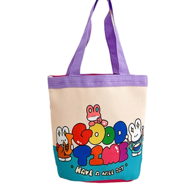 Bucket Tote Bag กระเป๋าถือผู้หญิงกระเป๋าสตางค์กระเป๋าคลัทช์ขนาดเล็ก Catoon ถุงอาหารกลางวันสำหรับเด็กผู้หญิง