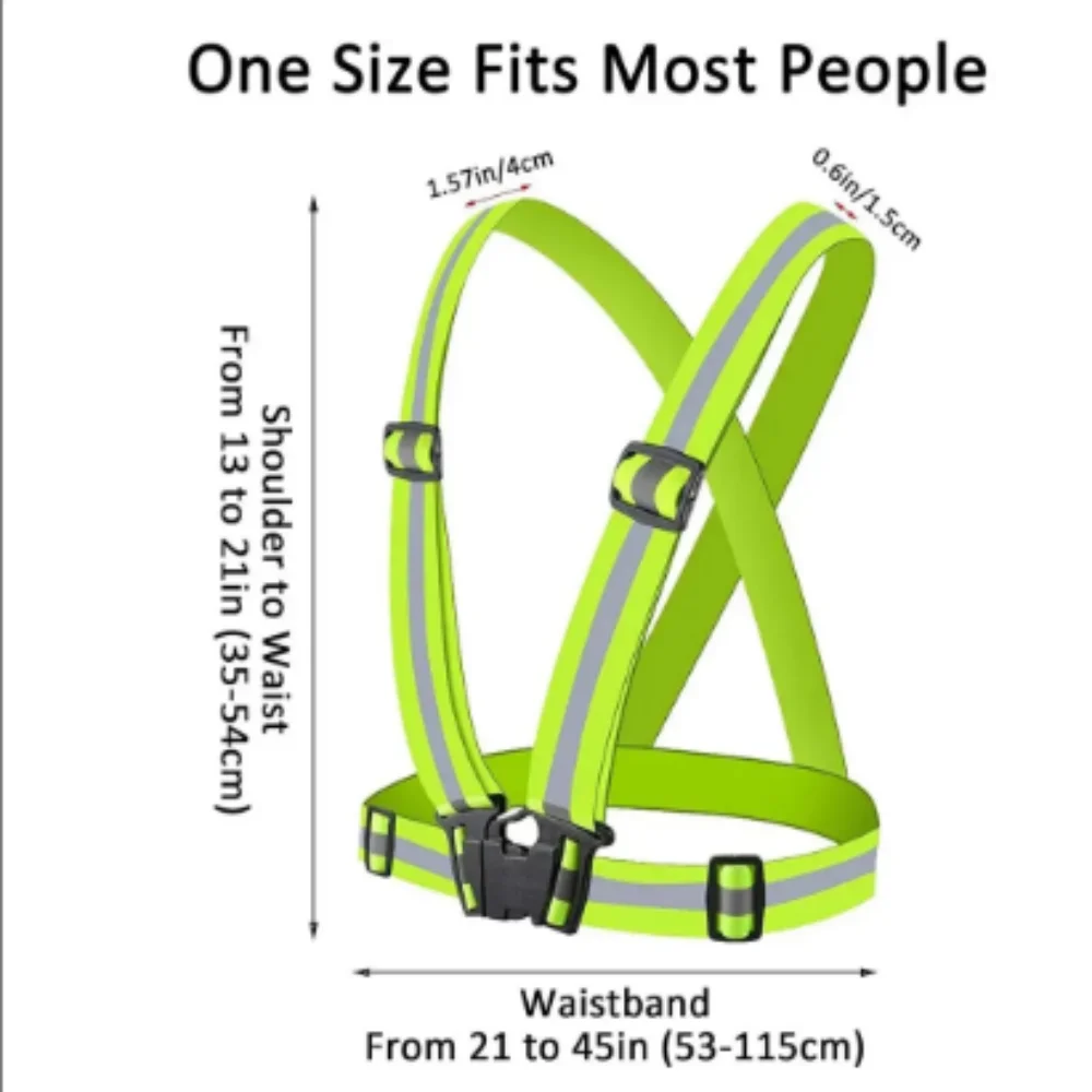 Reflective Safety Vests Lightweight Adjustable Elastic Vest Jacket Hi Vis Reflective Strips for Traffic Control Running Cycling