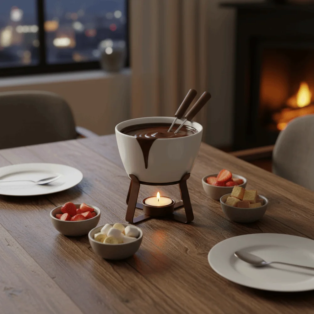 Ceramic Chocolate Cheese Fondu - Fondue Pot Ceramic ulasan dan harga
