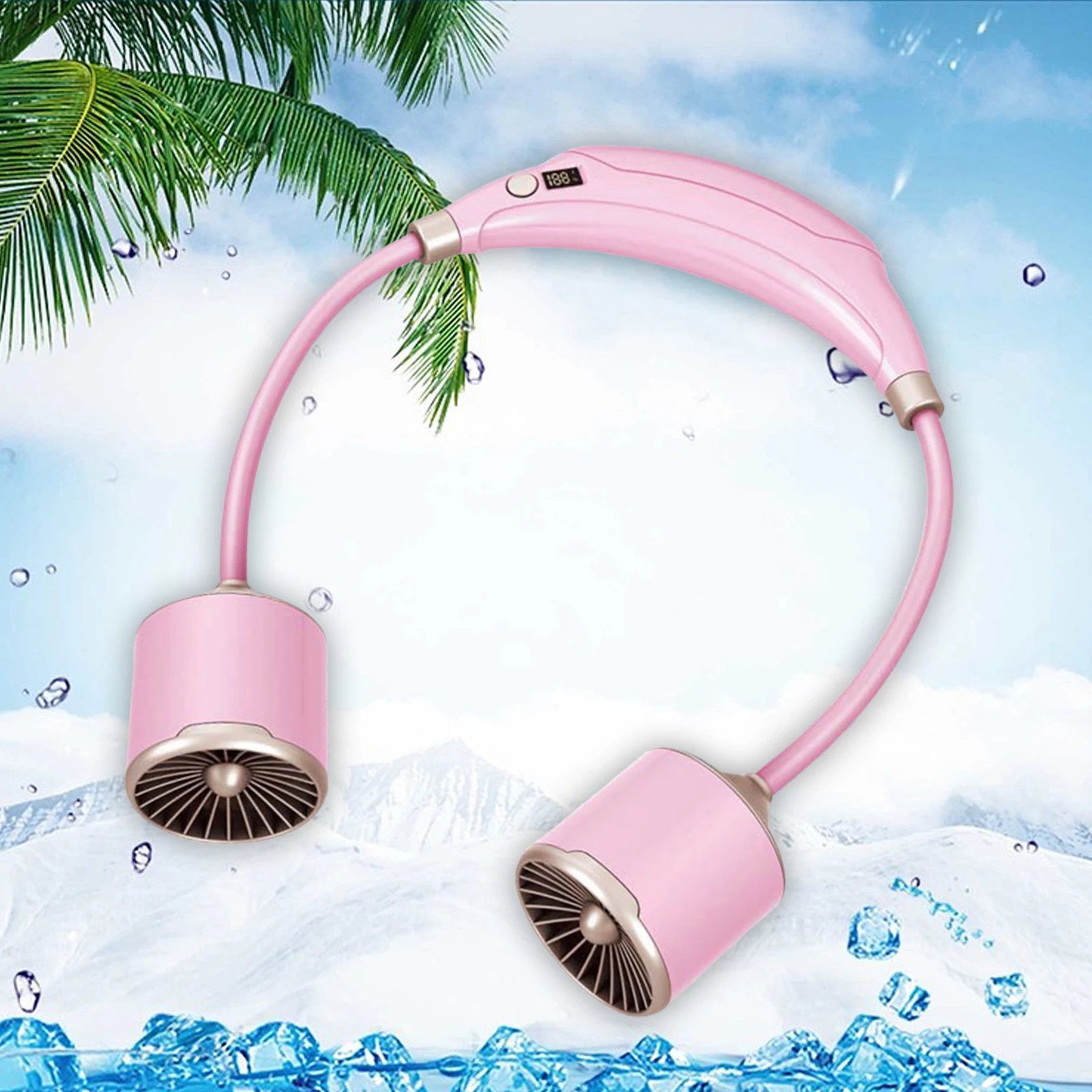 유연한 조절 가능한 저소음 충전식 목 걸이 선풍기, 실내 하이킹 요리용 웨어러블 개인 선풍기, 야외 여름 가정