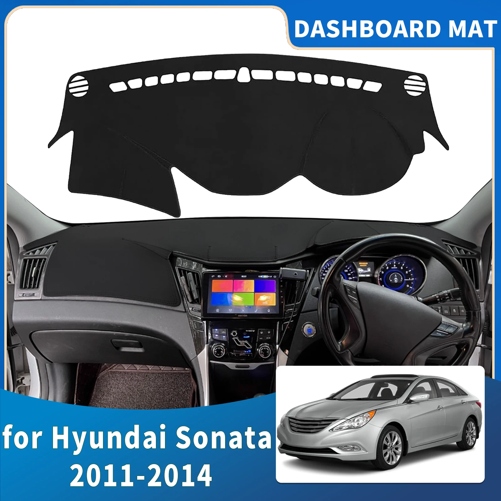

for Hyundai Sonata 2010 2011 2012 2013 2014 YF High Quality Dashboard Cover Mat Sunshade Anti‑UV Protector Dash Pad Accessories