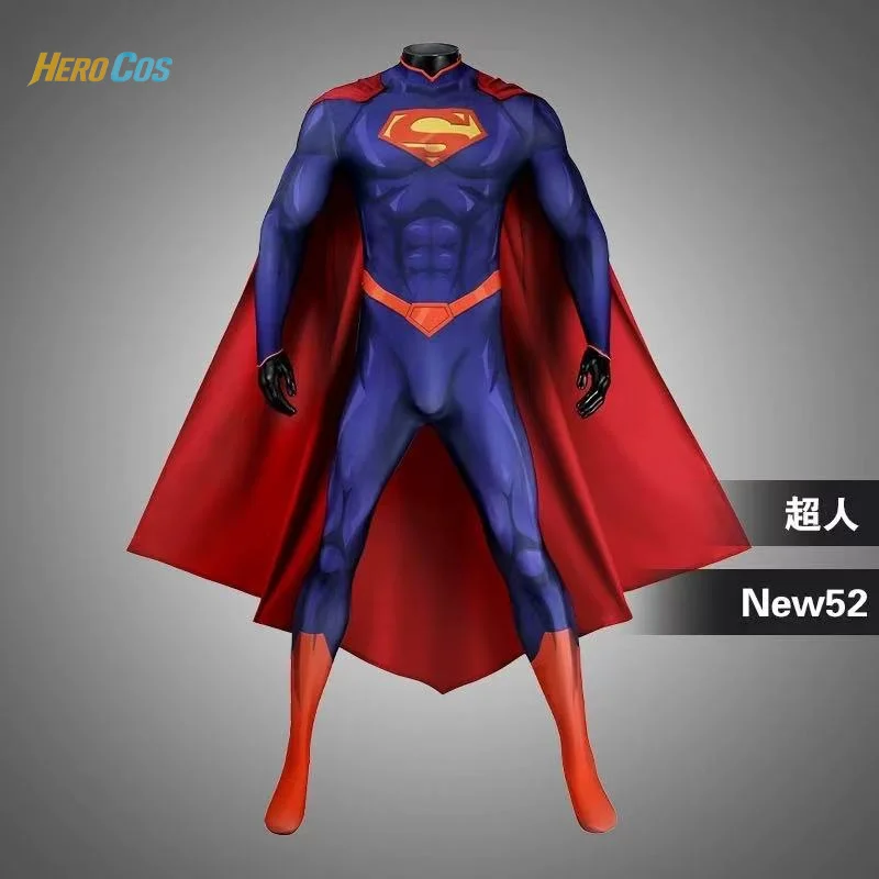 Новый 52, супергерой Кларк Кент, карнавальный костюм, 3D комбинезон, плащ, одежда для ролевых игр на Хэллоуин, одежда HERO Cos Новый 52, супергерой Кларк Кент, карнавальный костюм, 3D комбинезон, плащ, одежда для ролевых игр на Хэллоуин, одежда HERO Cos