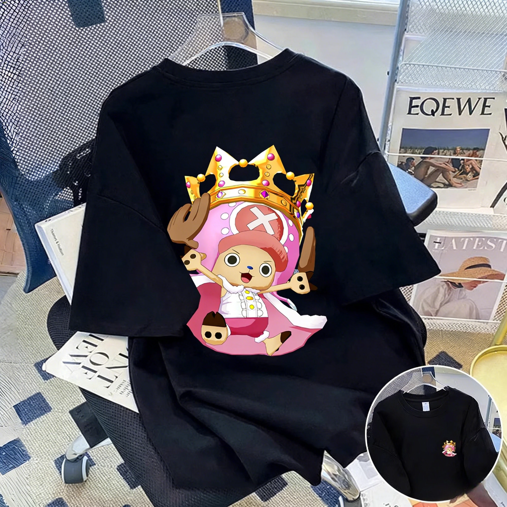 قطعة واحدة توني توني تشوبر للرجال والنساء 2026 الصيف أنيمي Harajuku مزدوجة الوجهين مطبوعة الأمريكية عادية الوالدين والطفل #2