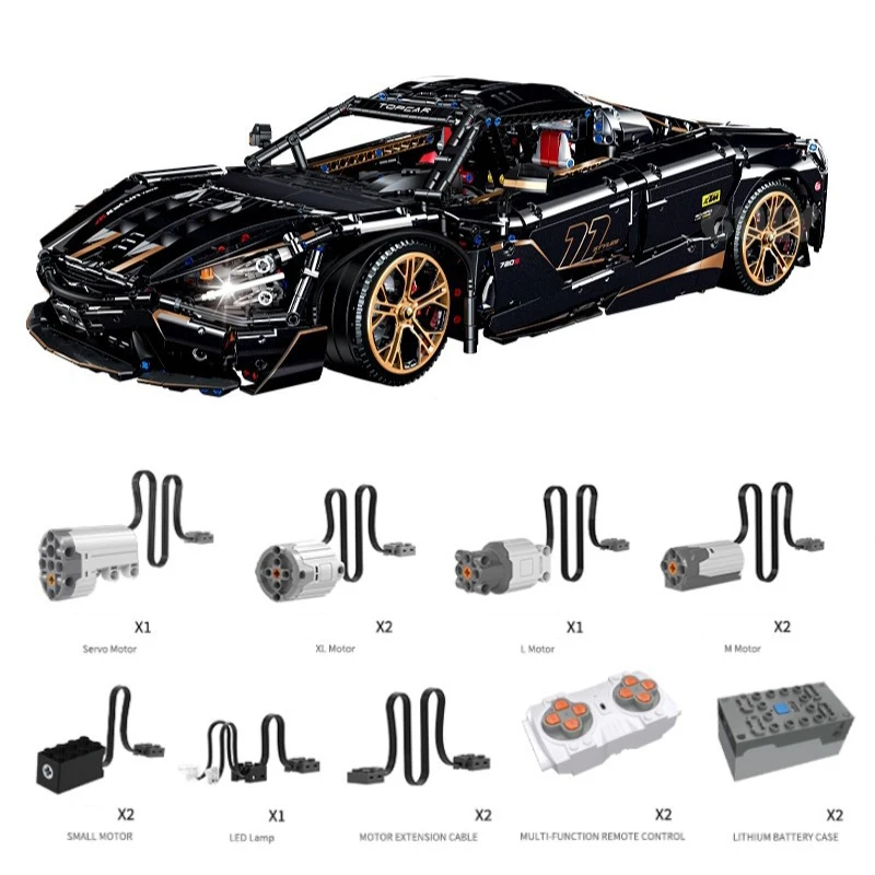 3658pcs 1:8 Technische 720S Supercar Bouwstenen 10625 Afstandsbediening Zwarte Sportwagen Model Bricks Idee Speelgoed voor Volwassenen Geschenken