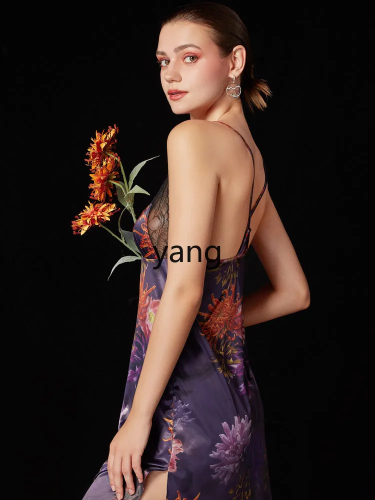 LMM women's sexy national trendy home skirt casual thin suspender nightdress