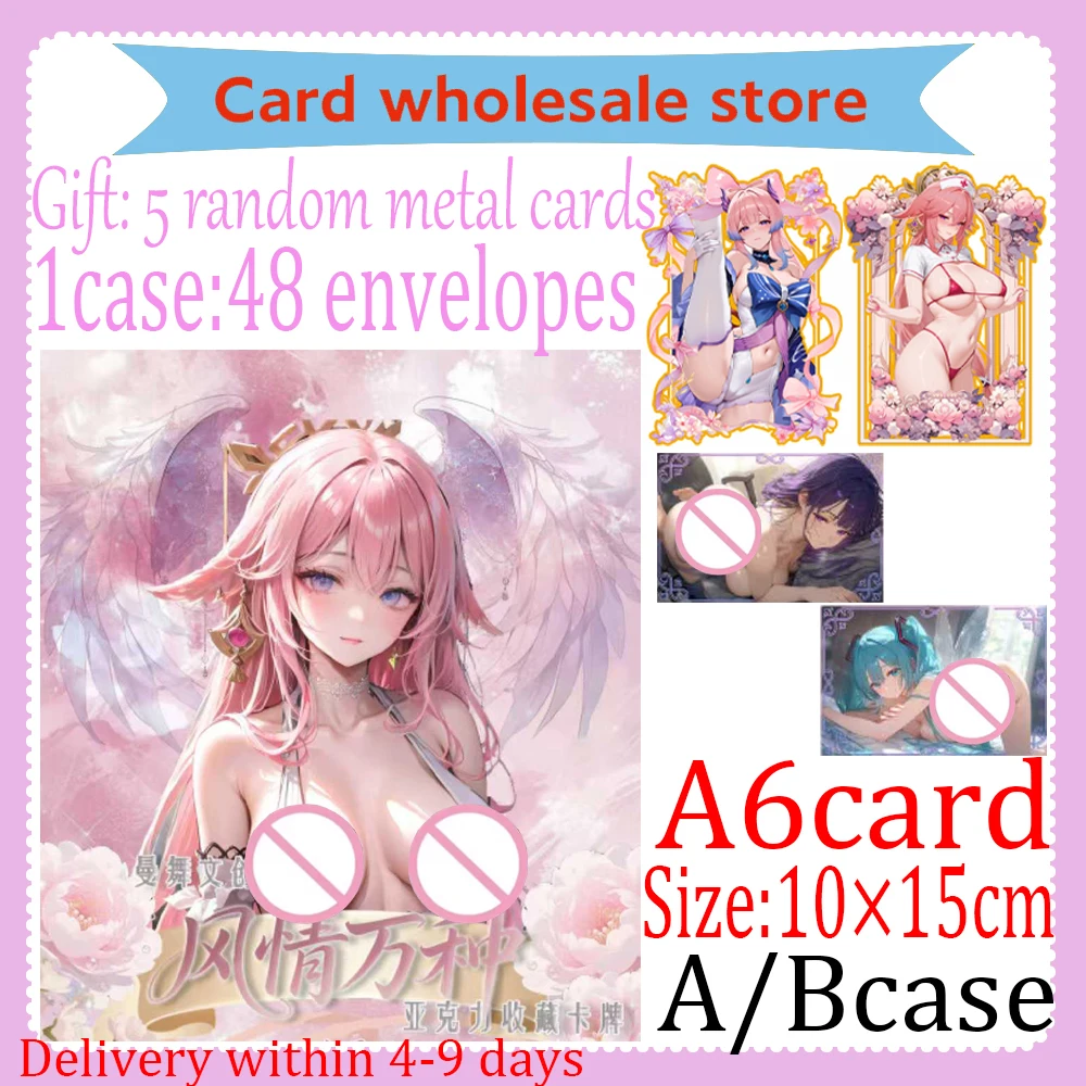 

Wholesale Latest A6 Size Board " FengQingWanZhong " Hobby Waifu Collection Card Goddess Game Card CCG Trade Card Toys Gifts