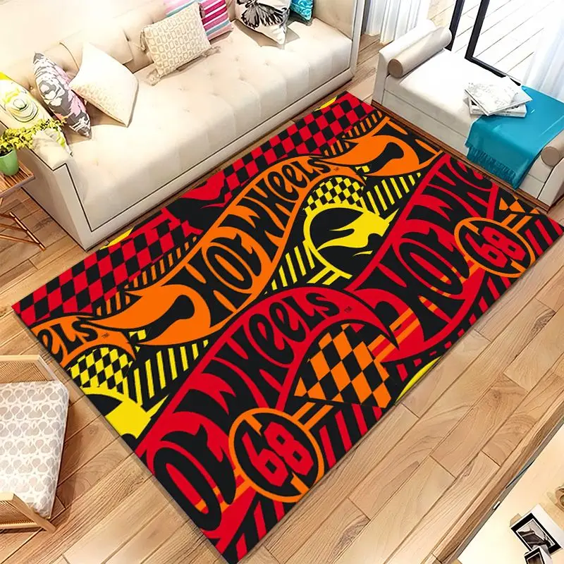 H-Hot Wheels Track Cityscape Racing Cartoon Soft Non-Slip Large Area Rug for Living Room,Bedroom Carpet Mat for Sofa,Home Decor