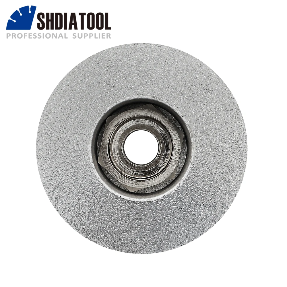 SHDIATOOL 1pc Vacuum Brazed Diamond Grinding Profile Wheel Wood Carving Sanding Disc #60 M14 5/8