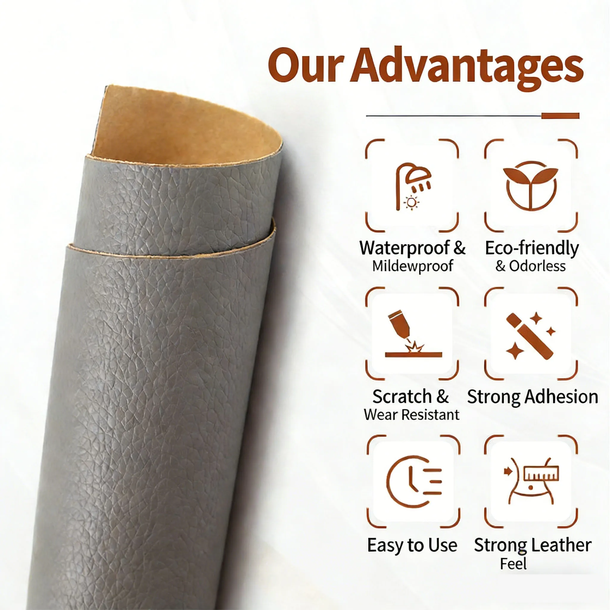 多用途の耐摩耗性フェイクレザーパッチ、ソファ、カーシート、ベッドの再生に、強力な接着剤と耐久性