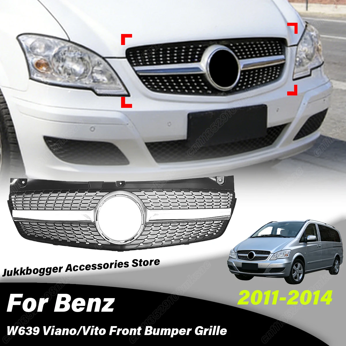 

For Mercedes-Benz W639 Viano/Vito 2011 2012 2013 2014 Automobile Water Tank Protective Cover Heat Dissipation Decoration Kit