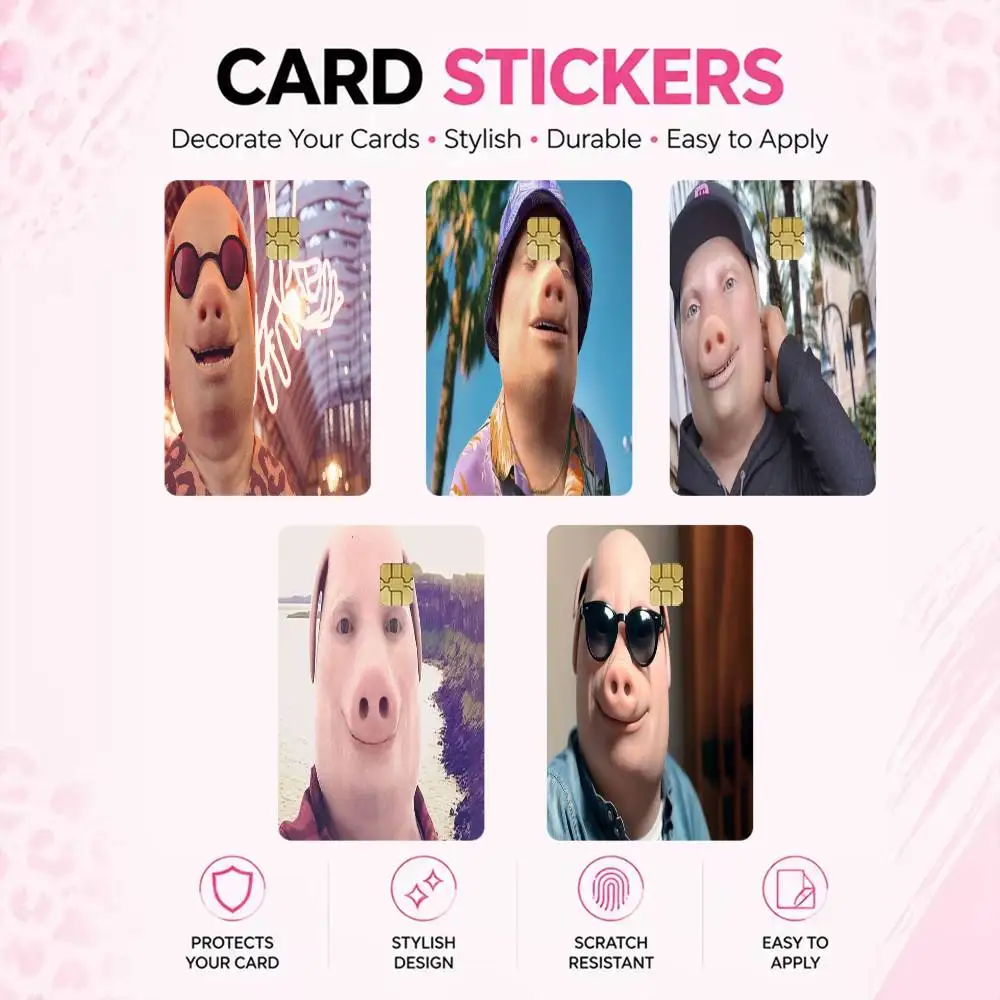 John Pork Is Calling High‑Res Game Chip Decals Credit Card Mini Waterproof Vinyl Ornament Useful Gift