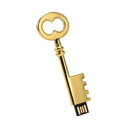 Gift Metal Key High-speed USB Flash Drives Real Capacity Gold Pen Drive Rose Gold Memory Stick 64GB/32GB/16GB/8GB/4GB U Disk