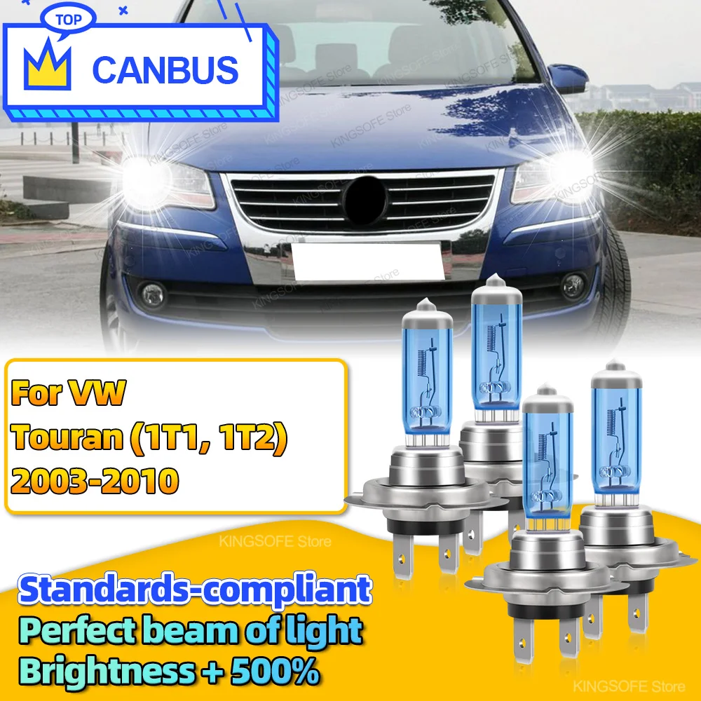 2/4Pcs Halogen Headlight Bulbs 100W Super Bright Canbus Car Lamp Fit For VW Touran 1T1 1T2 2003 2004 2005 2006 2007 2008 09 2010