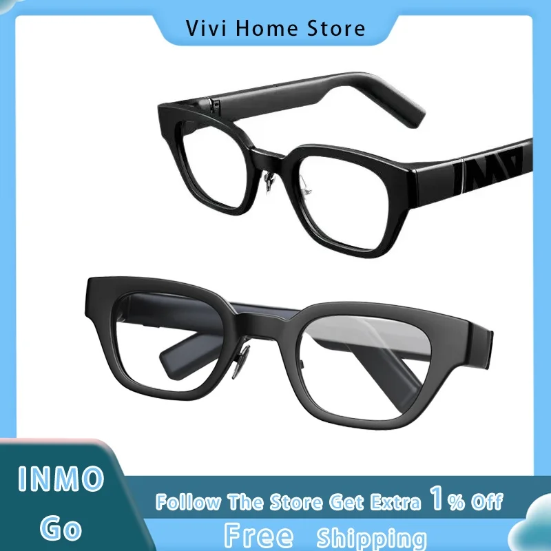 INMO Go AR Smart Glasses AI Assistant Glasses Custom Music/Call/Navigation/Bluetooth Audio/Translation, Supports 11 Languages