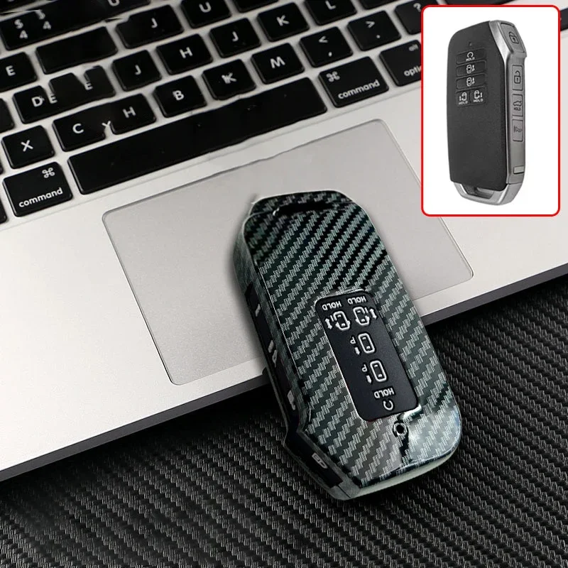 

9buttons Carbon Car Key Case Cover For Kia Telluride Telluride SX 2021 Sportage R 2022 2023 K5 GT Line 2021-2023 Seltos 2020