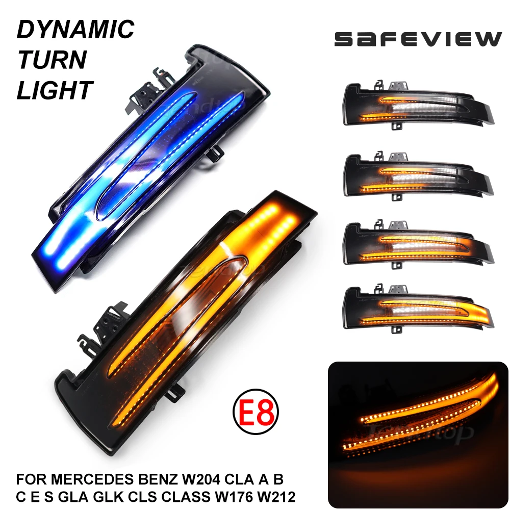 Side Wing Dynamic Turn Signal Light Rearview Mirror Indicator For Mercedes Benz W176 W246 W212 W204 CLA C117 GLA GLK W221 W218