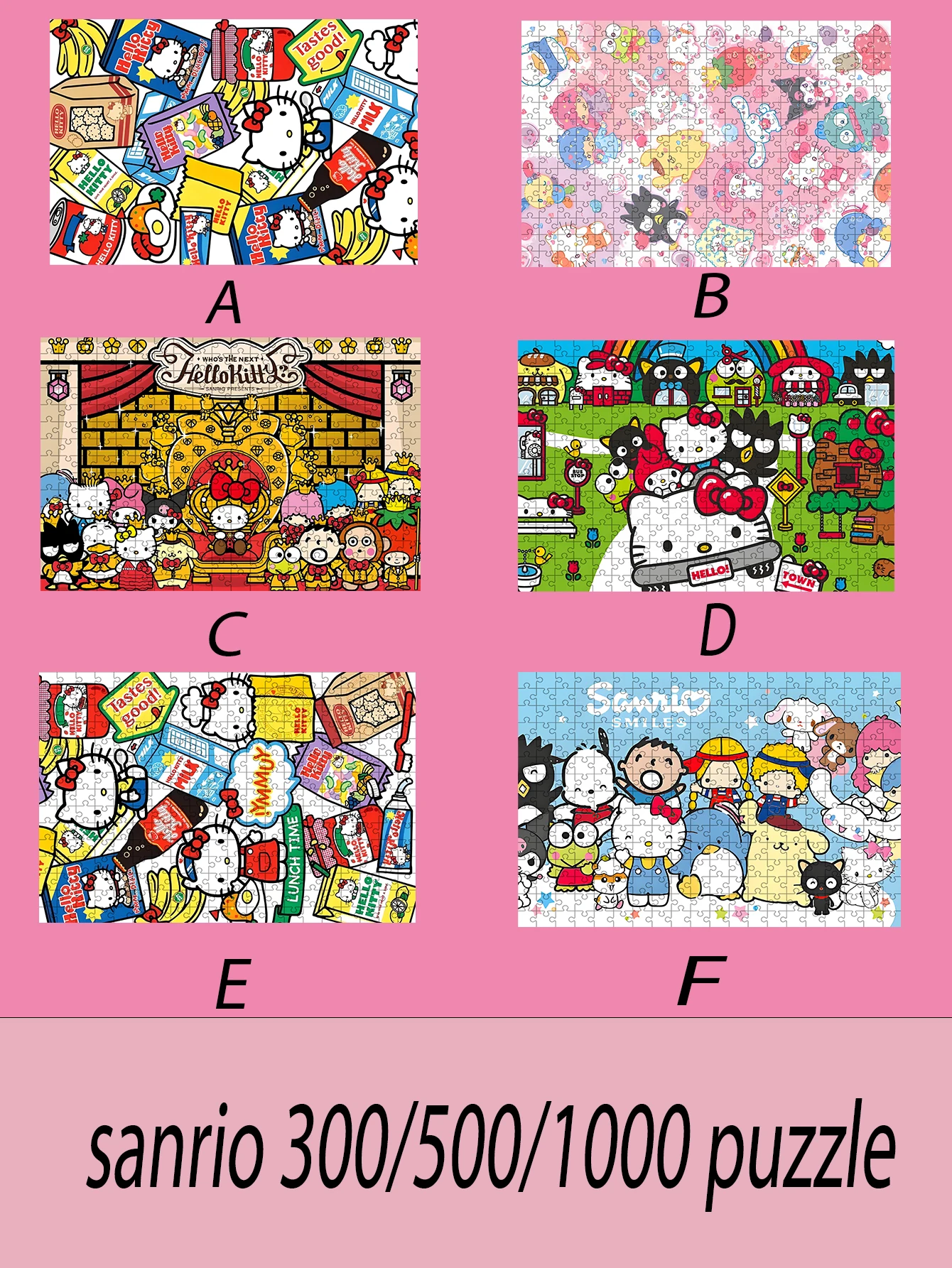 

sanrio 300/500/1000 piece puzzle wooden onePiece Puzzles for Adults childrenEducational Toys Gifts