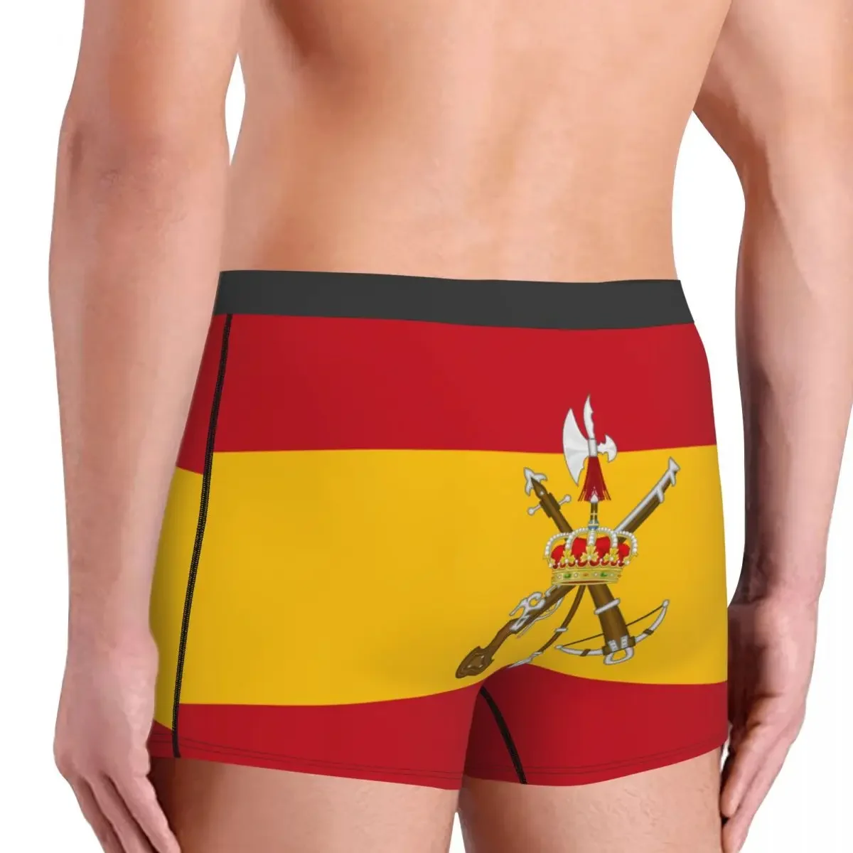 Ropa interior de la bandera de la Legión Española para hombre, Bóxer militar con estampado personalizado, pantalones cortos, bragas transpirables