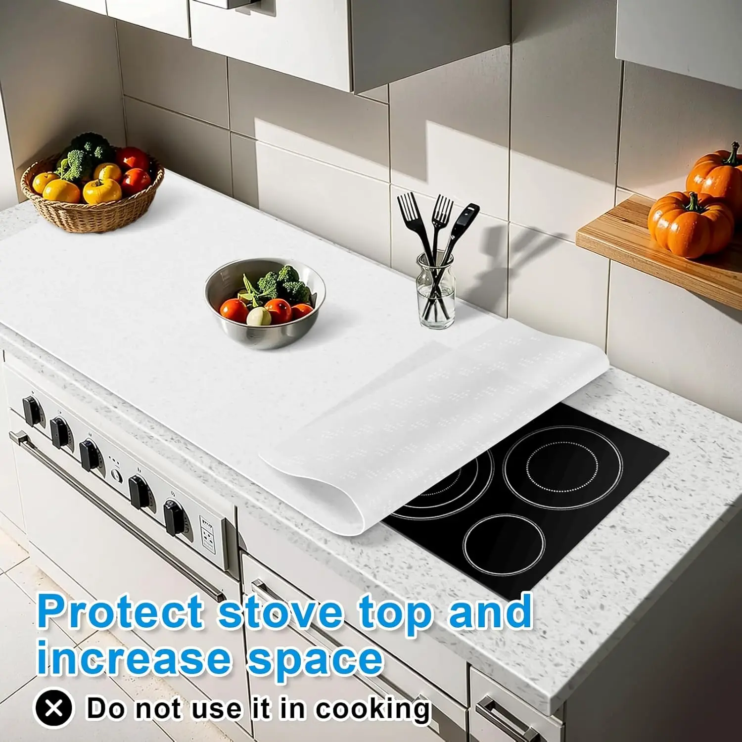 Tapete de balcão de cozinha de silicone extra grande 47x23,6 polegadas, resistente ao calor, antiderrapante, fácil limpeza, envio laminado