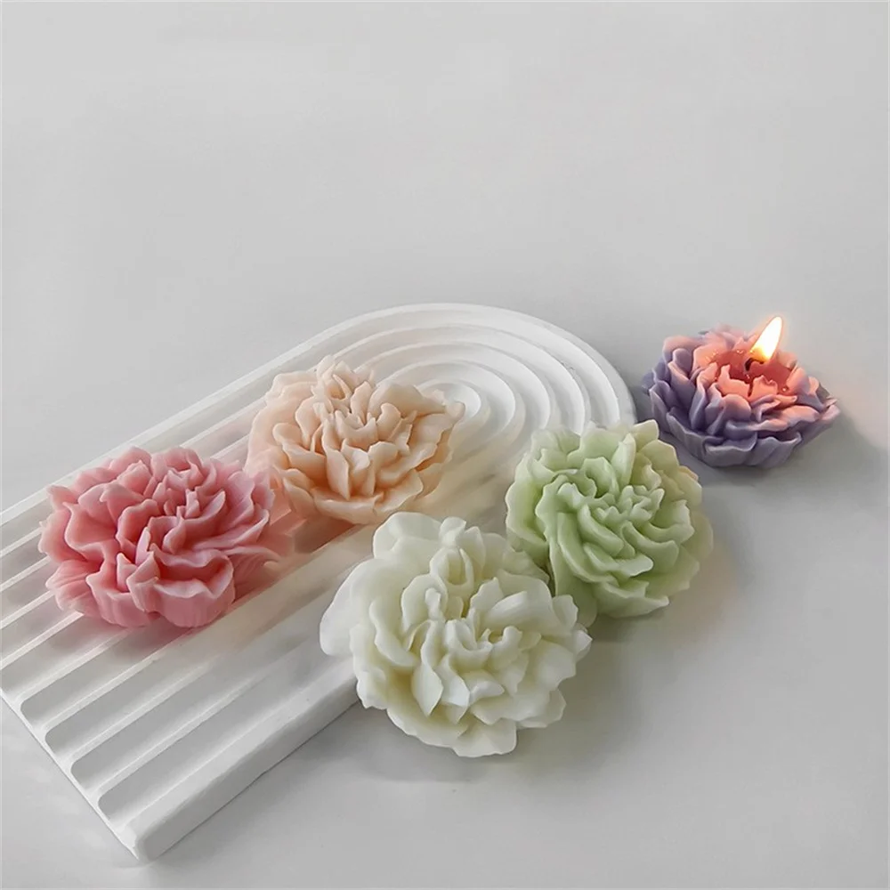Flower Candle Silicone Mold 3D Carnation Silicone Candle Gypsum Set Handmade Wax Model Cake Baking Mold Craft Production