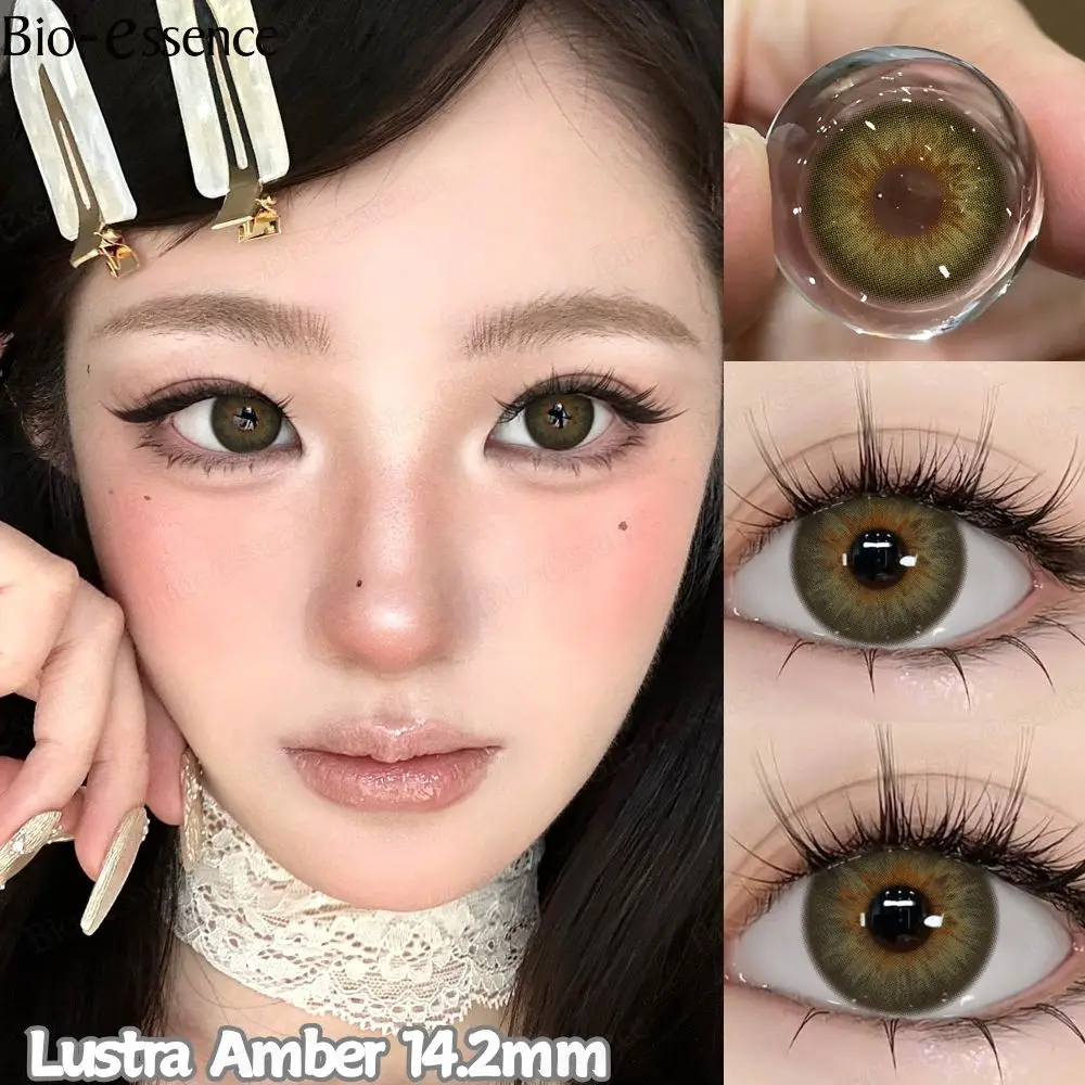Bio-essense NUEVAS Lentes de Contacto de Color Cosméticas Naturales Marrones Lentes Verdes de Moda Lentes de Color para Ojos de Belleza Lentes de Maquillaje