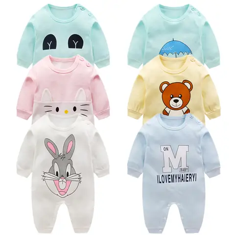 baby clothes 100% Cotton Long Sleeve Spring Autumn Baby Rompers Soft Infant Clothing toddler baby boy girl jumpsuits Best5