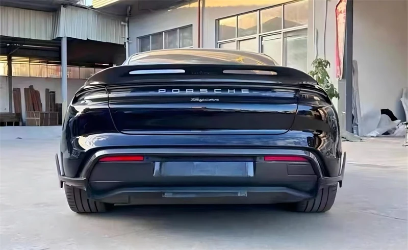 For Porsche Taycan Real Carbon Fiber Car Rear Bumper Lip Diffuser Baojiao Splitters Spoiler Back Car Accessories Body Kit